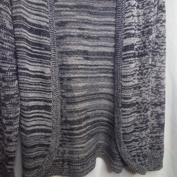 Ashley by 26 International Cardigan Sweater S Long Sleeve Open Front Black Gray - Picture 13 of 16
